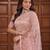Beige net embroidered saree with sequins work
