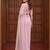 Baby pink net embroidered saree with sequins work