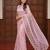 Baby pink net embroidered saree with sequins work