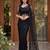 Black net embroidered saree with sequins work