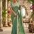 Green chiffon embroidered saree with thread work