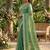 Green chiffon embroidered saree with thread work