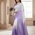 Purple silk blend printed saree with dots print