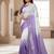 Purple silk blend printed saree with dots print