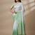 Green silk blend printed saree with dots print