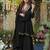 Designer black chinnon sharara suit set with mirror embroidery for women