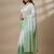 Green silk blend printed saree with dots print