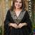Designer black chinnon sharara suit set with mirror embroidery for women