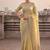 Yellow satin embroidered saree with sequins work