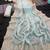 Sky blue satin embroidered saree with sequins work