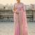 Baby pink satin embroidered saree with sequins work