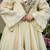 Designer cream chinnon sharara suit set with heavy mirror work for women