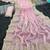 Baby pink satin embroidered saree with sequins work