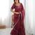 Maroon silk blend embroidered saree with sequins work