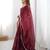 Maroon silk blend embroidered saree with sequins work