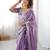 Lavender silk blend embroidered saree with sequins work