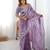 Lavender silk blend embroidered saree with sequins work