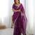 Purple silk blend embroidered saree with sequins work