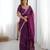Purple silk blend embroidered saree with sequins work