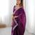 Purple silk blend embroidered saree with sequins work