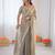 Grey silk blend embroidered saree with sequins work