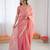 Pink silk blend embroidered saree with sequins work