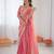 Pink silk blend embroidered saree with sequins work