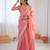Pink silk blend embroidered saree with sequins work
