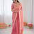 Pink silk blend embroidered saree with sequins work