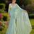 Sky blue net embroidered saree with sequins work