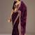 Wine silk blend embroidered saree with sequins work