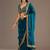 Teal silk blend embroidered saree with sequins work