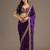 Purple silk blend embroidered saree with sequins work