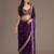 Purple silk blend embroidered saree with sequins work