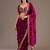 Maroon silk blend embroidered saree with sequins work