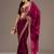 Maroon silk blend embroidered saree with sequins work