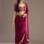Maroon silk blend embroidered saree with sequins work