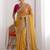 Yellow chiffon embroidered saree with sequins work