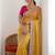 Yellow chiffon embroidered saree with sequins work