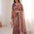Onion pink chiffon embroidered saree with sequins work