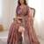 Onion pink chiffon embroidered saree with sequins work