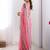 Pink georgette embroidered saree with thread work