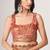 Pink organza floral printed saree with sequins work