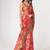 Pink organza floral printed saree with sequins work