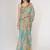 Sky blue organza printed saree with sequins work
