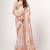 Off white organza printed saree with sequins work