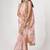 Off white organza printed saree with sequins work