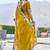 Mustard satin embroidered saree with thread work
