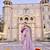 Lavender silk blend embroidered saree with thread work