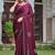 Wine silk blend embroidered saree with thread work